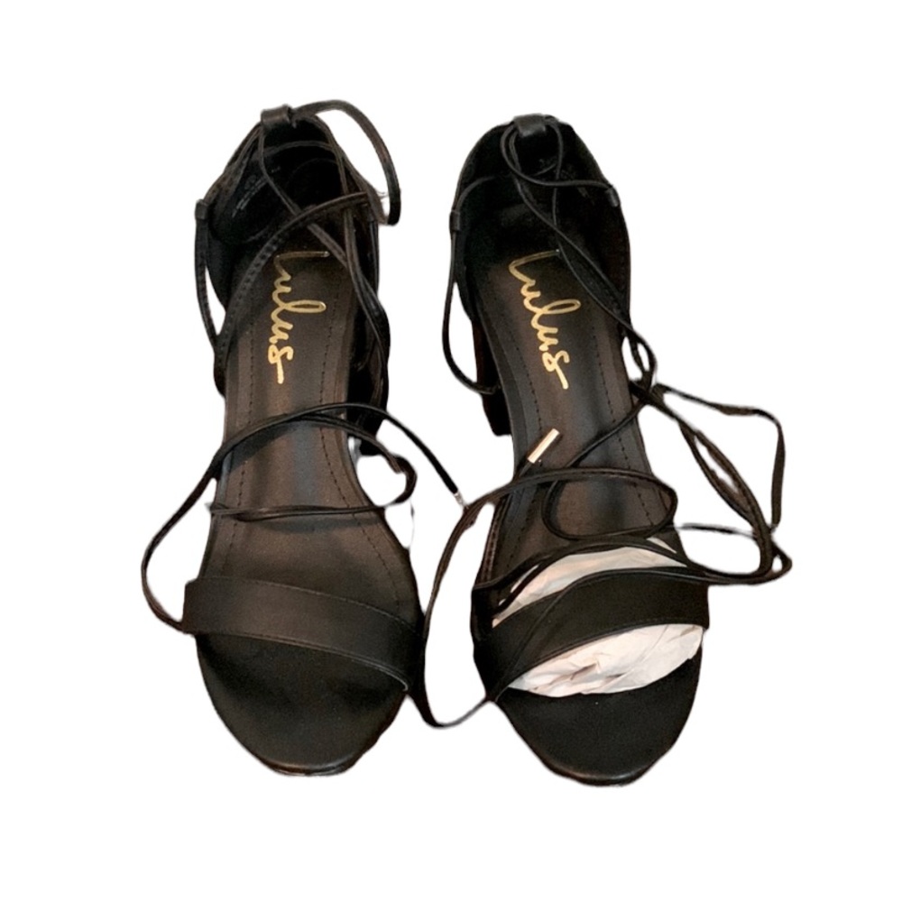 *SALE-DONATING ON 11/5* NWT lulus size 6.5 black lace up sandal heels